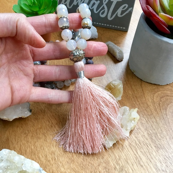 Handmade 108 Bead Tassel Mala Necklace, Crystals - Picture 3 of 8